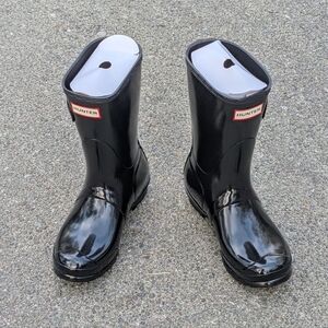 Hunter Short original rain boots black shiny (New)